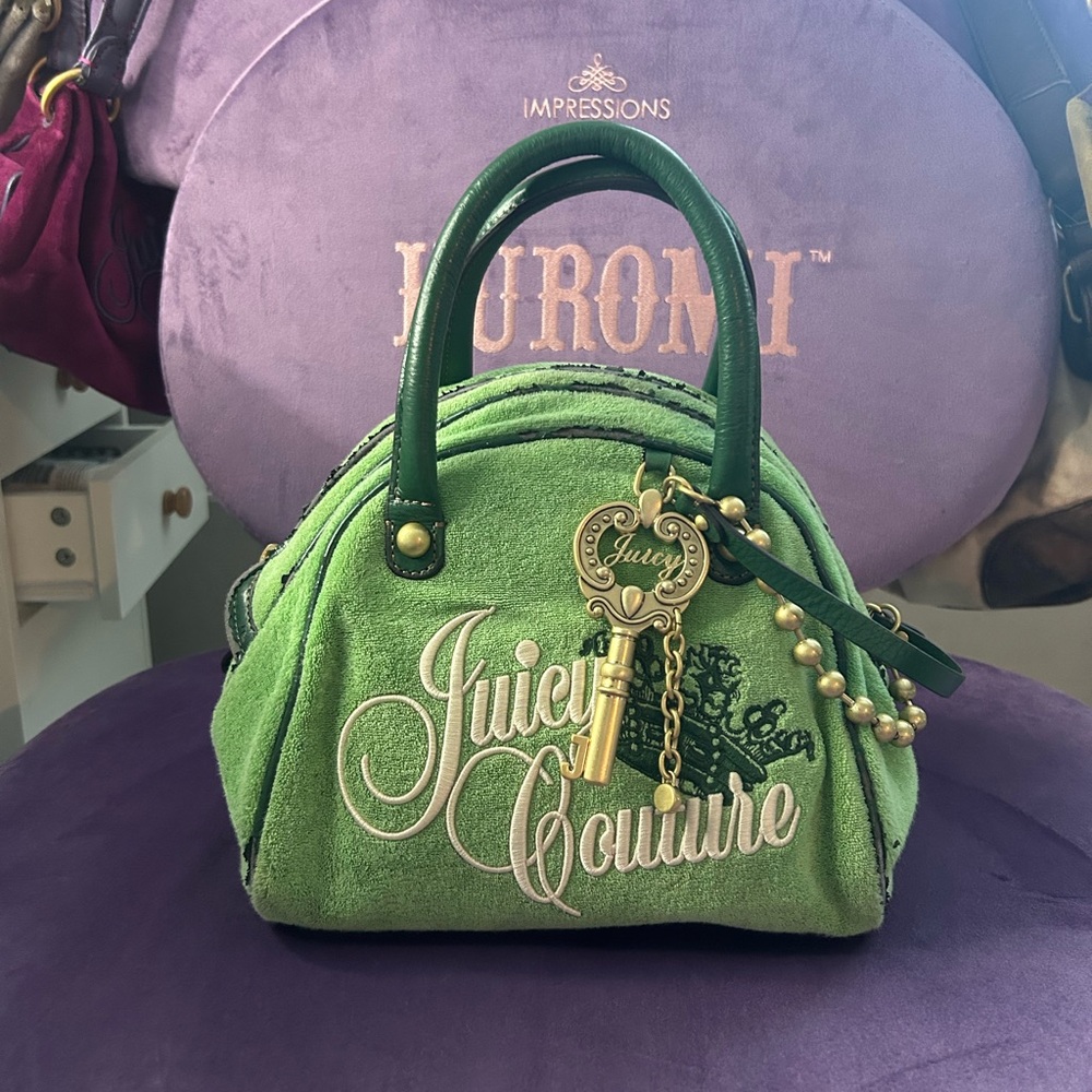 green vintage juicy couture bowler bag